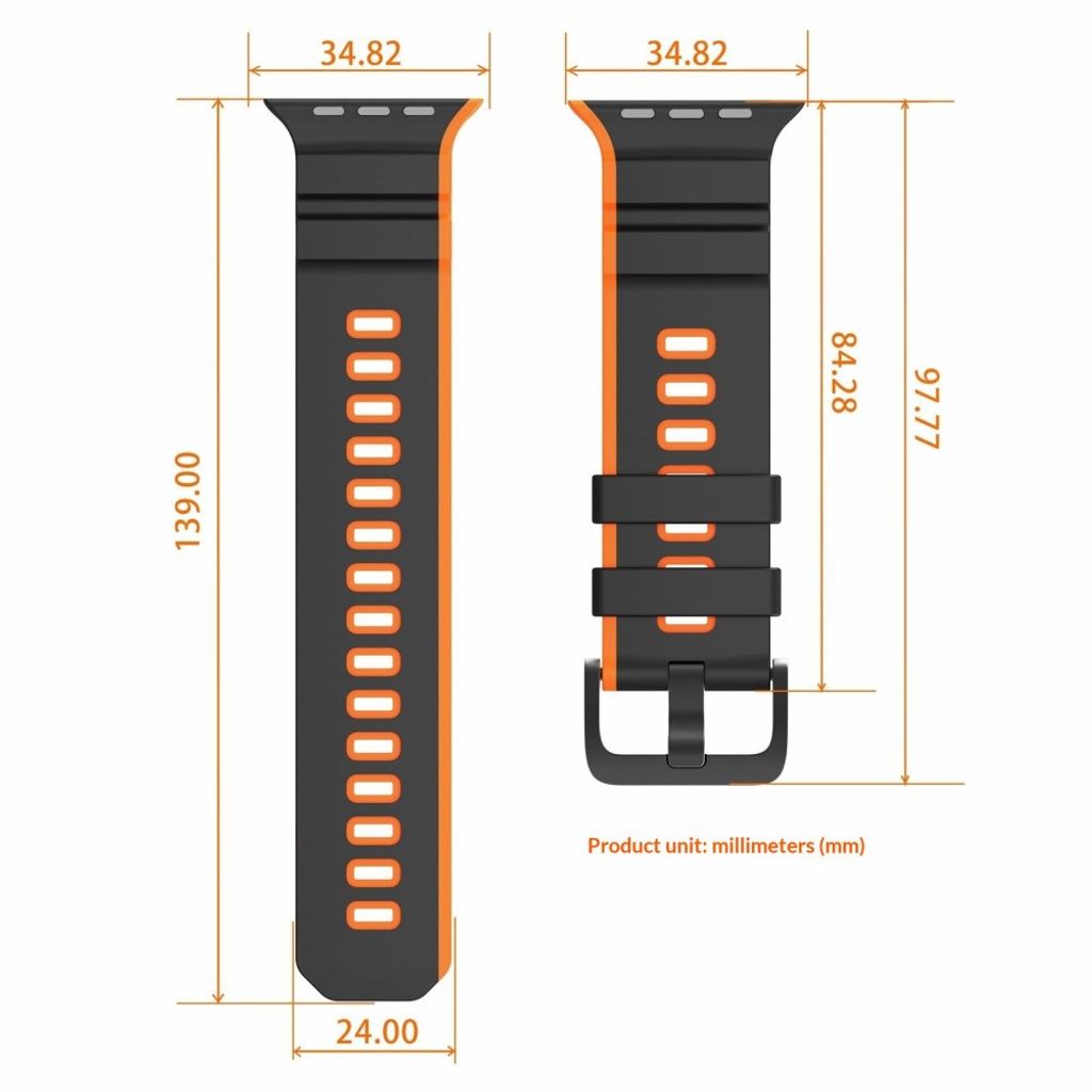 Apple Watch 49/46/44/42mm Tvåfärgat Klockarmband Silikon - Grön