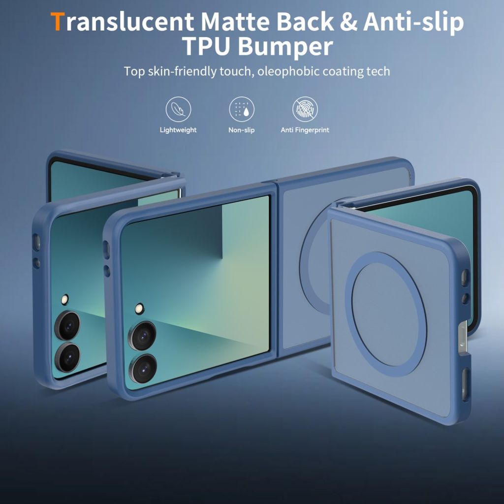 Samsung Galaxy Z Flip8 MagSafe cover med akrylbagside - Blå