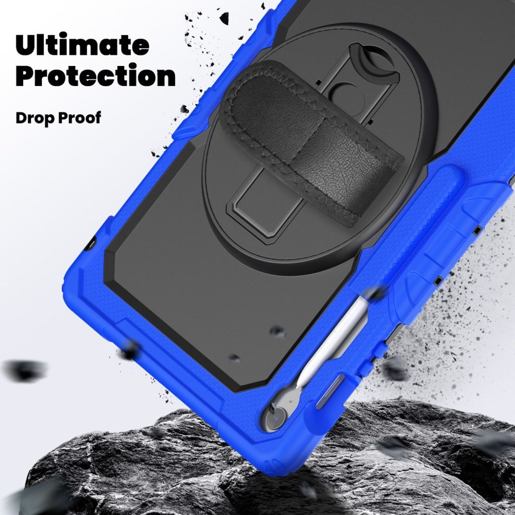 Samsung Galaxy Tab S10 FE Plus Case with Shoulder Strap - Dark Blue
