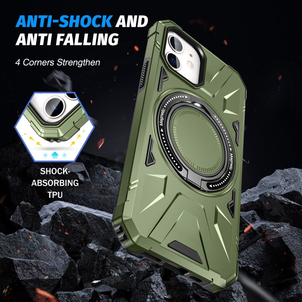 iPhone 11 Kuori Jalusta - Tummanvihreä