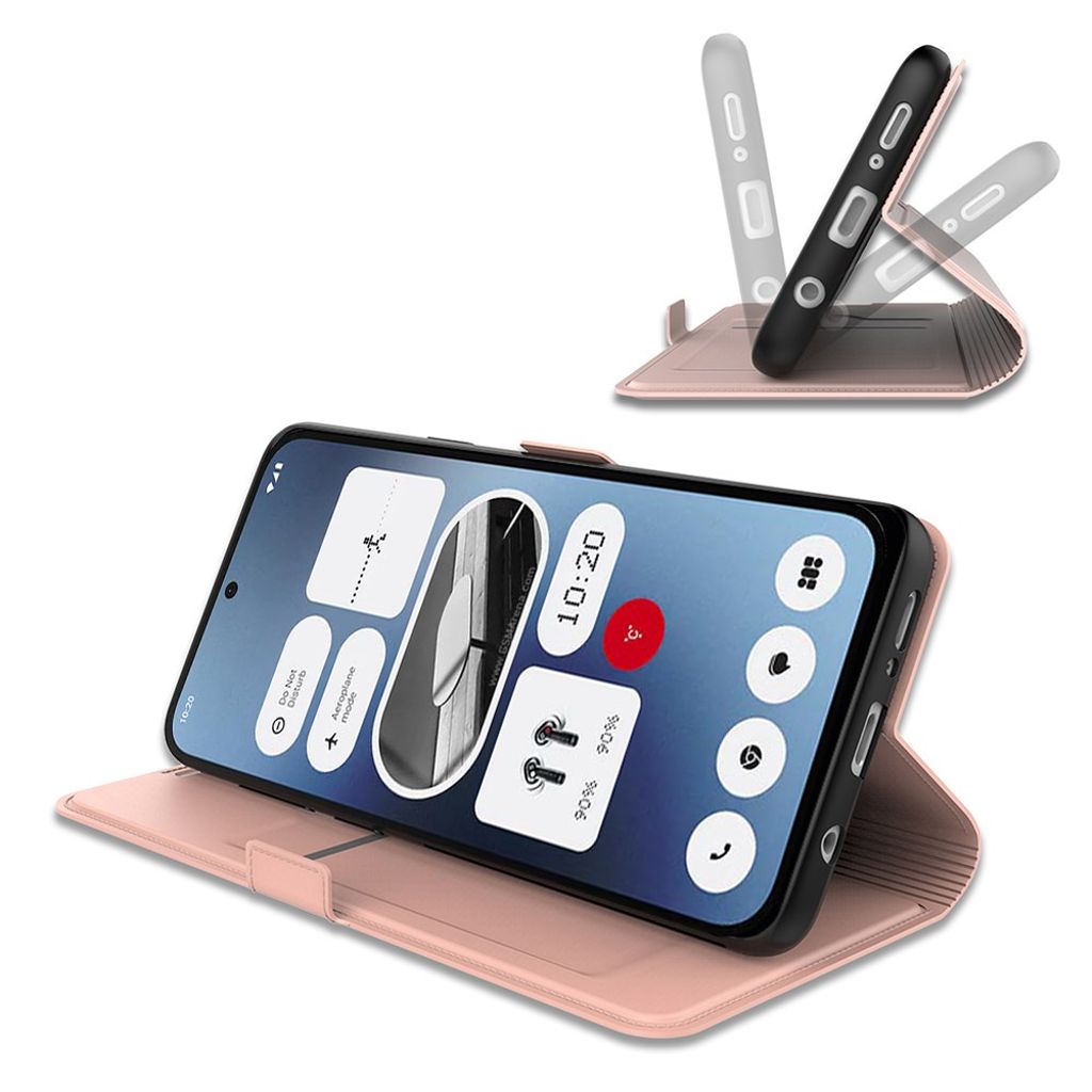 Nothing Phone (3) 5G Wallet Cover Card Holder Stand - Rose Gold