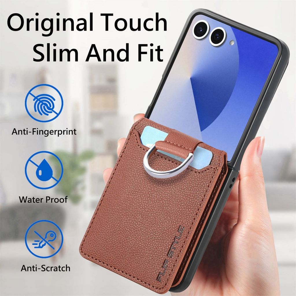 Samsung Galaxy Z Flip7 5G Skal med ringhållare - Brun