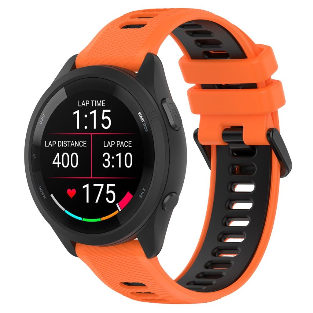 Samsung Galaxy Watch/Garmin Vivomove/Venu etc. Urrem Silikone – Orange/Sort