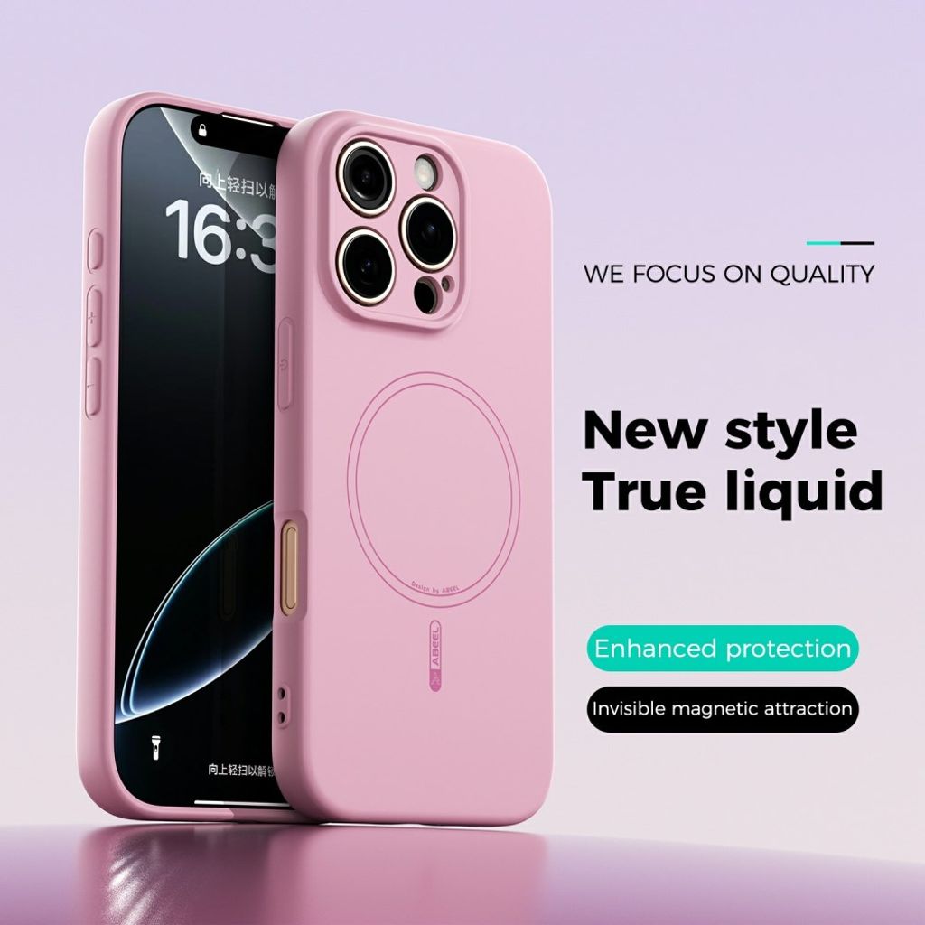 ABEEL iPhone 16 Pro Max MagSafe-kompatibelt skal – Rosa