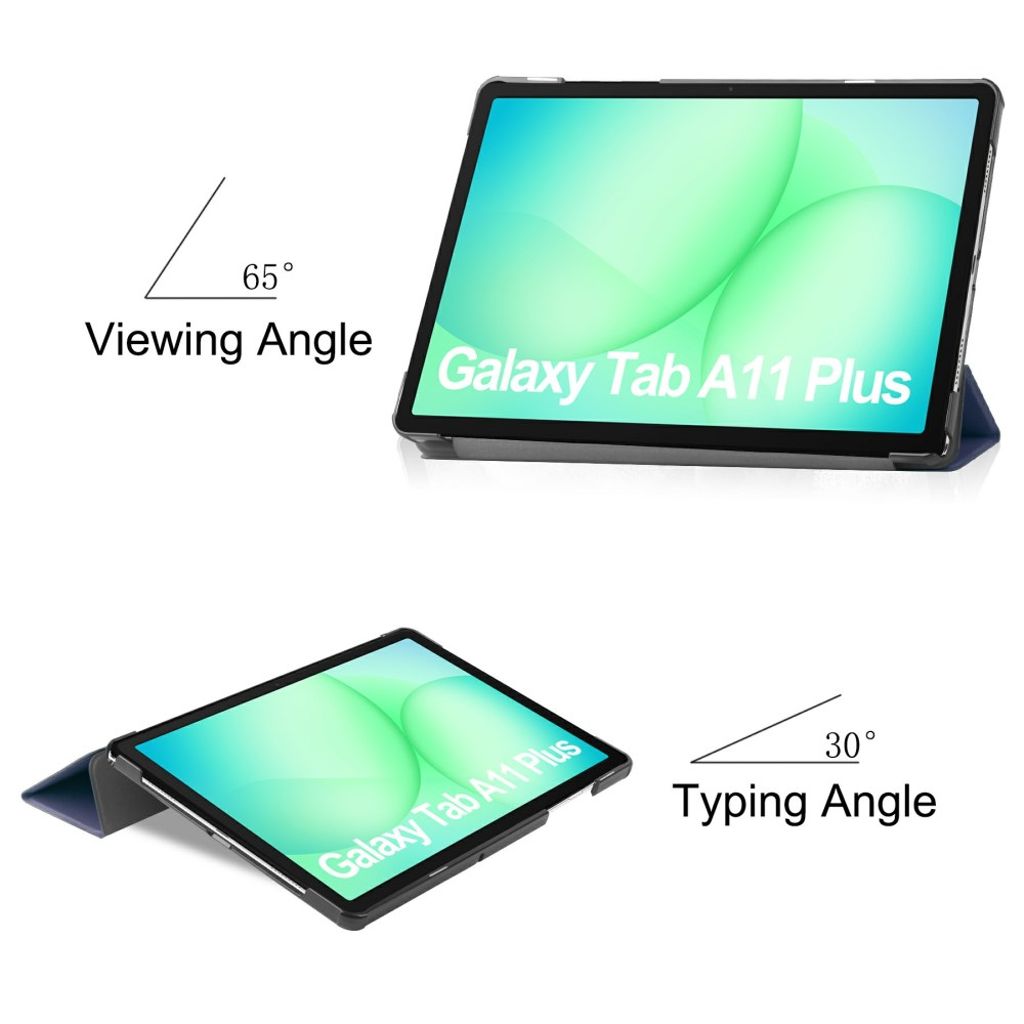 Samsung Galaxy Tab A11 Plus/A9 Plus Flip Cover med Stativ - Blå
