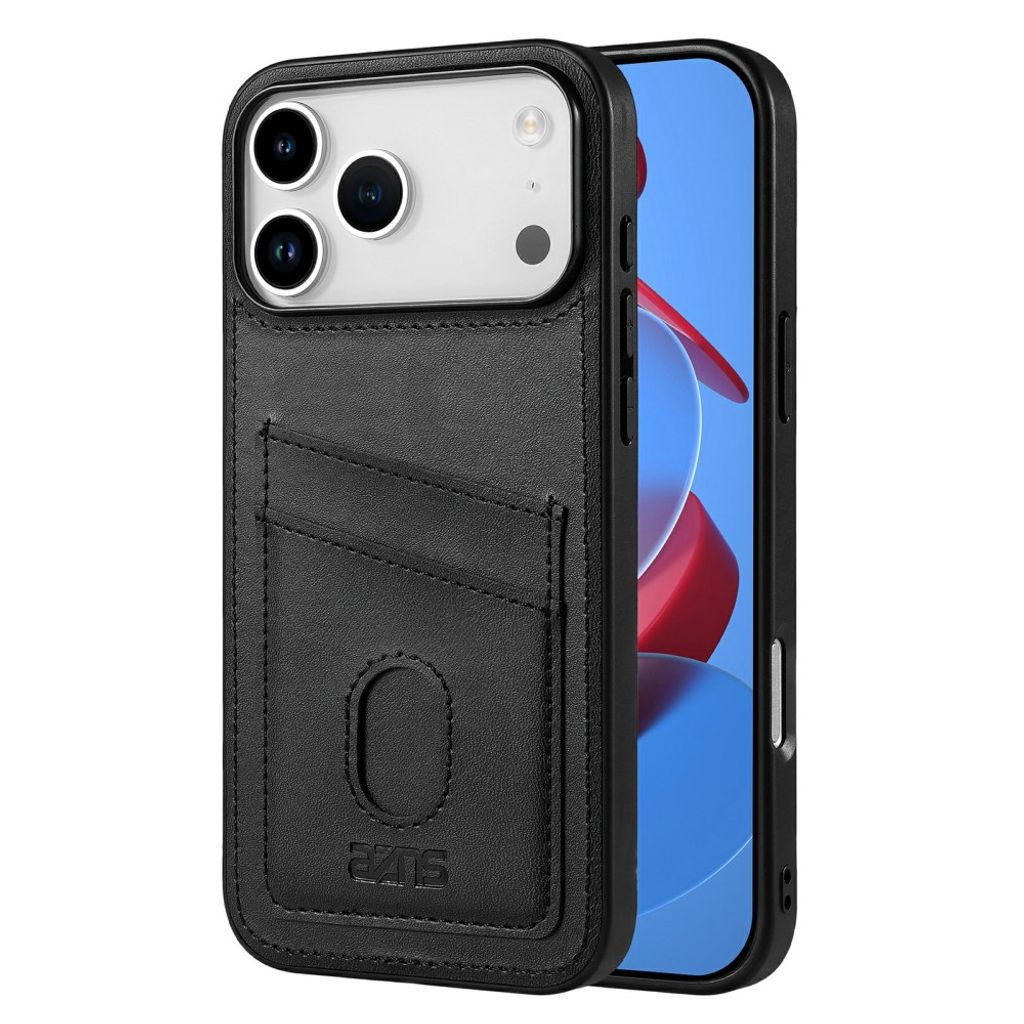 iPhone 18 Pro Max/17 Pro Max Kuori korttitaskulla PU-nahkaa - Musta