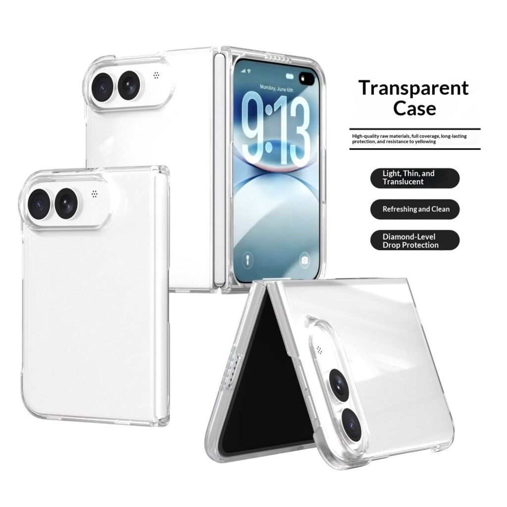 iPhone Fold Cover Anti-Drop - Gennemsigtig