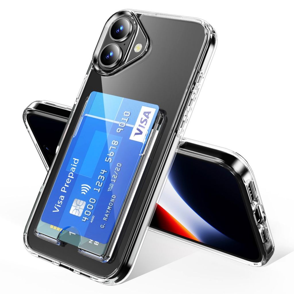 iPhone 17 Kuori, Korttipaikka, Akryyli - läpinäkyvä