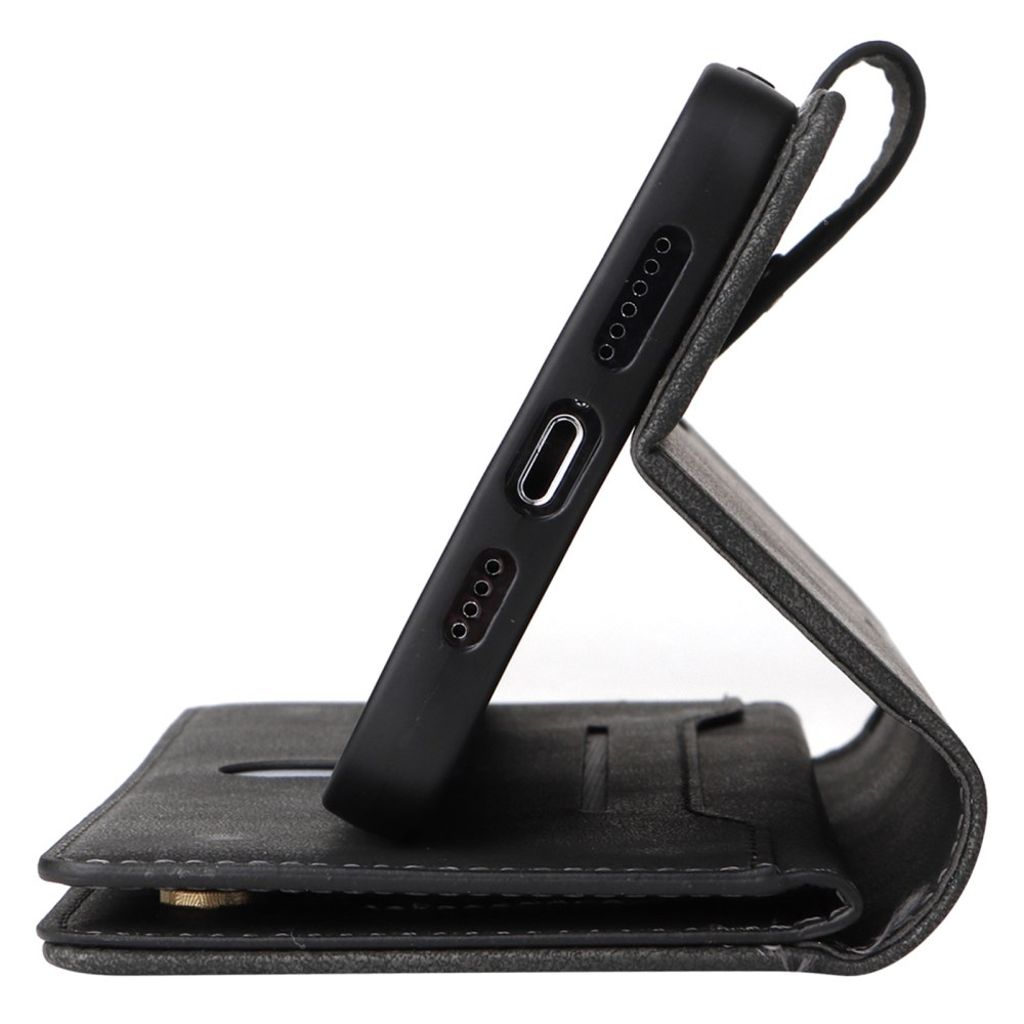 iPhone 12 Pro Max Kotelo Jalusta - Musta