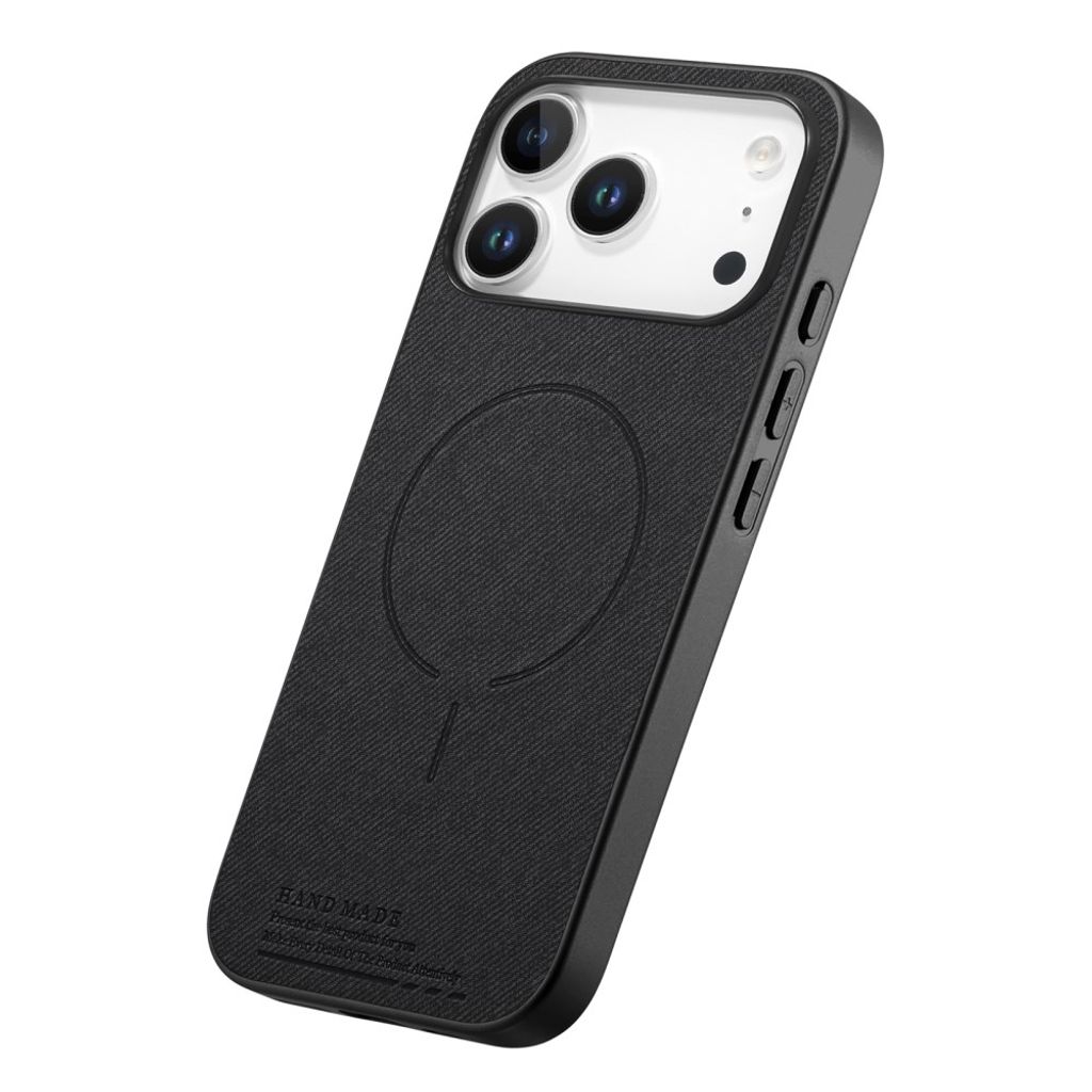 iPhone 18 Pro Max/17 Pro Max MagSafe-deksel med stoffutseende – svart