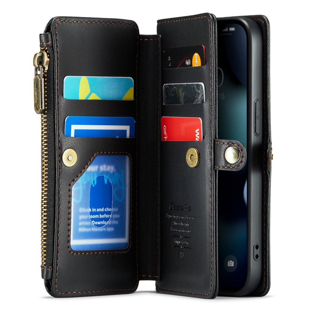 CASEME iPhone 13 Mini Plånboksfodral RFID med Stativ – Svart