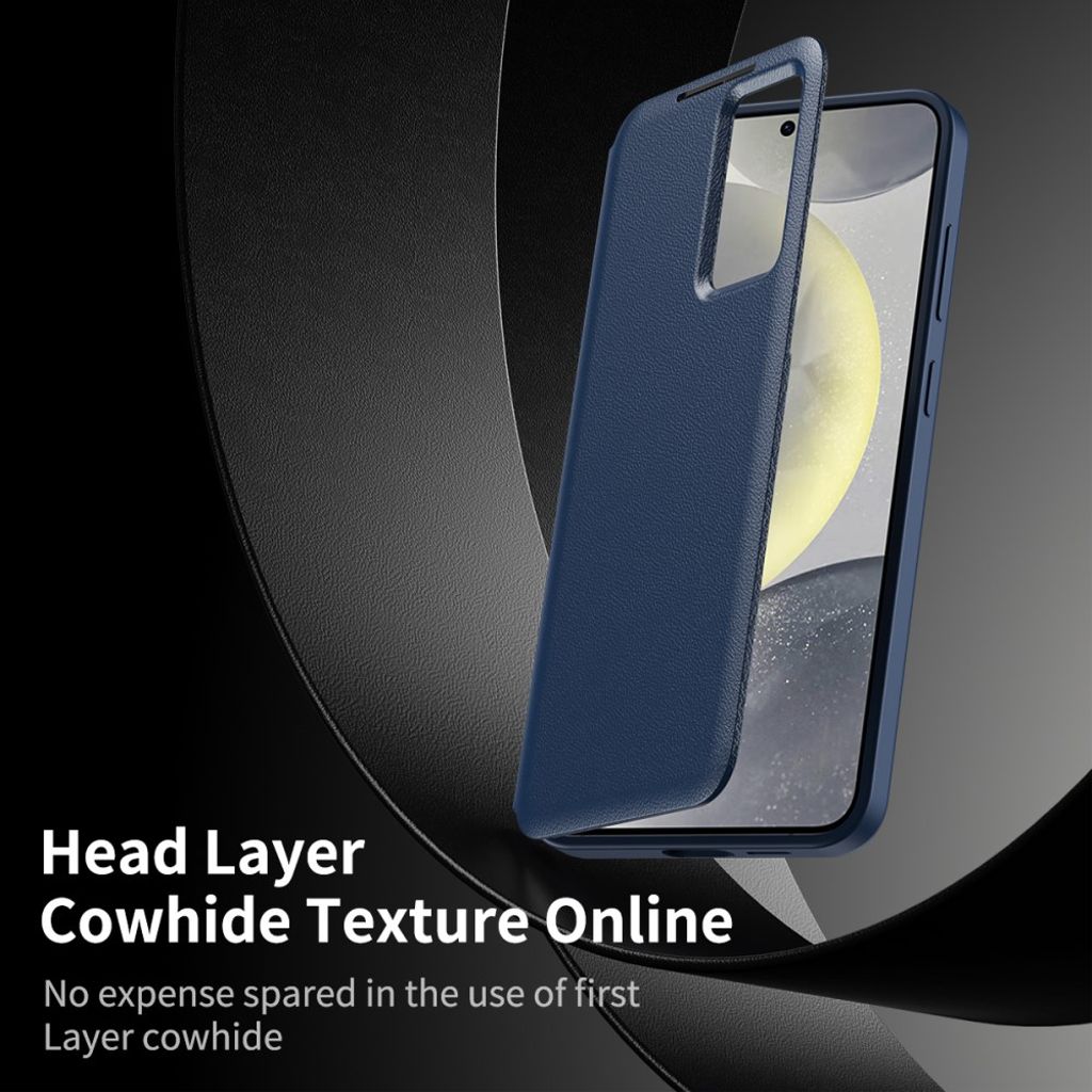 Samsung Galaxy S26 Etui Kortholder Smart Vindu Kunstlær - Blå