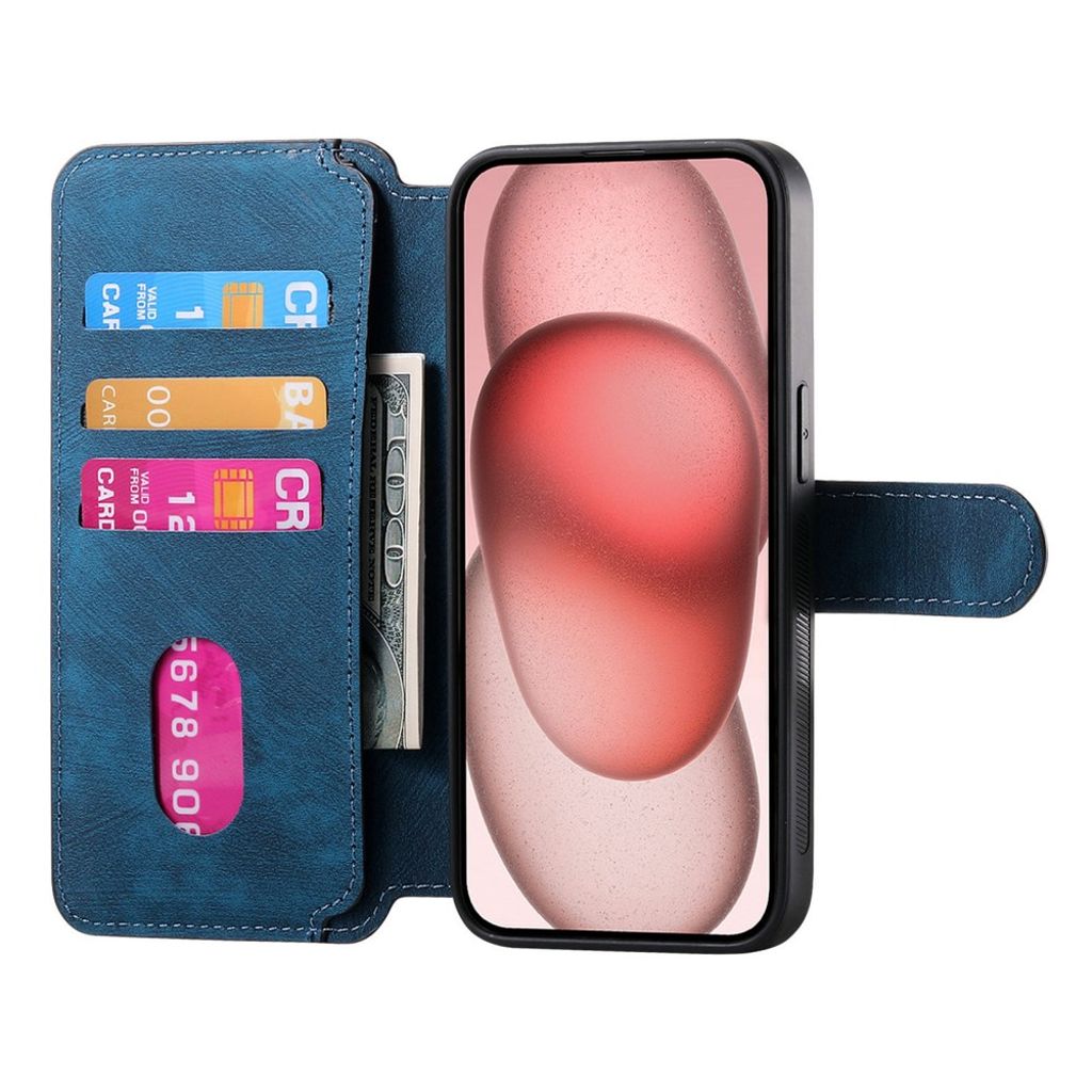 CASENEO iPhone 13 Lompakkokotelo Irrotettavalla - Tummansininen