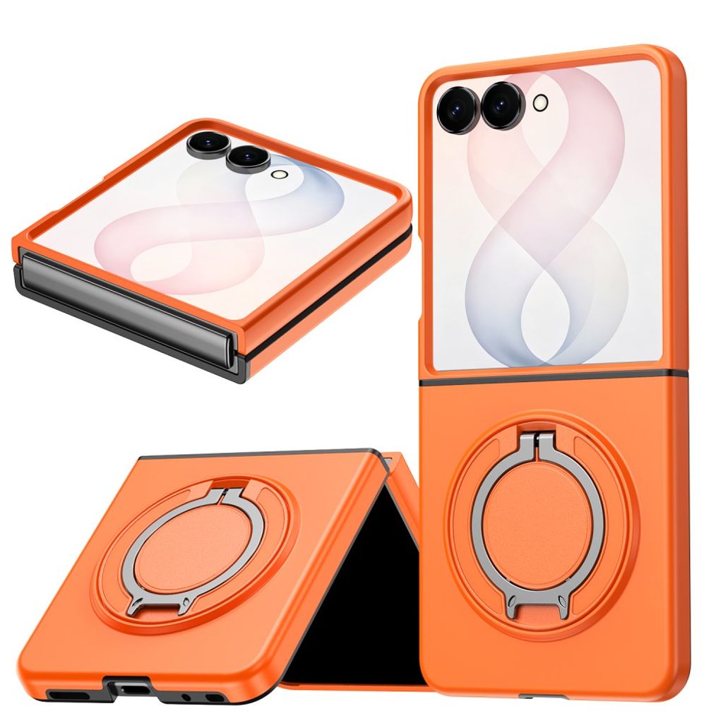 Samsung Galaxy Z Flip8 MagSafe kuori rengasjalustalla - Oranssi