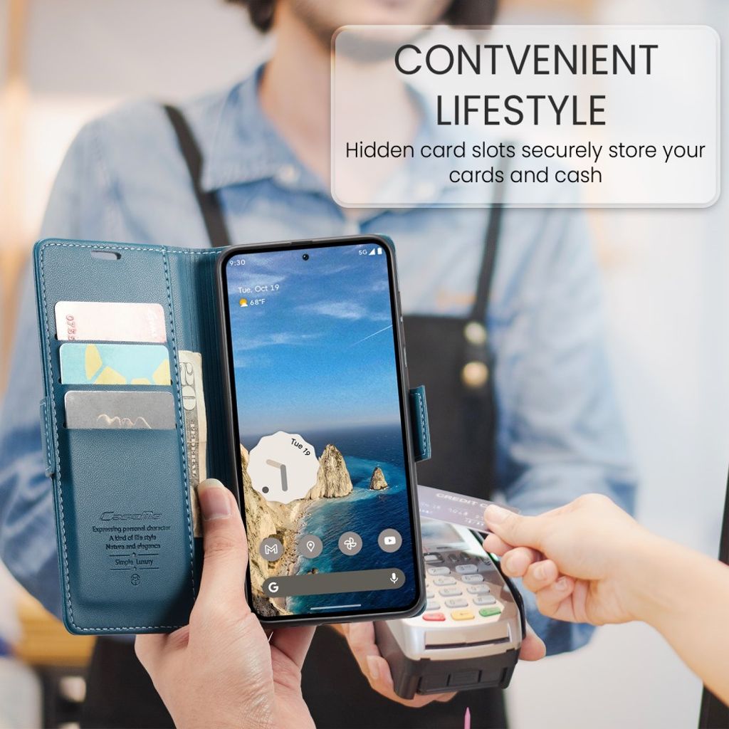 CASEME Google Pixel 10 Pro / 10 / 9 Pro / 9 Kotelo Korttipaikka - Sininen