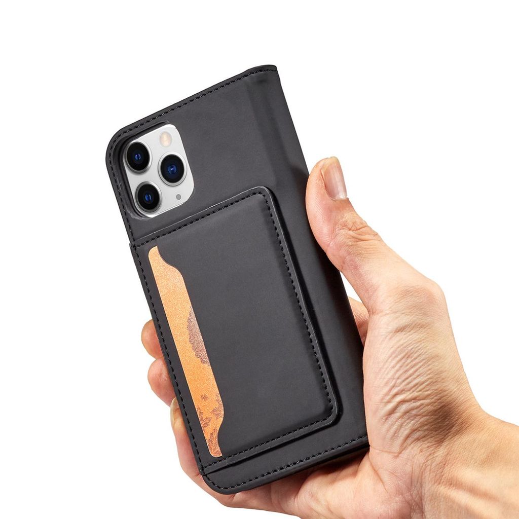 iPhone 12 Pro Max Lompakkokotelo Korttipaikalla - Musta