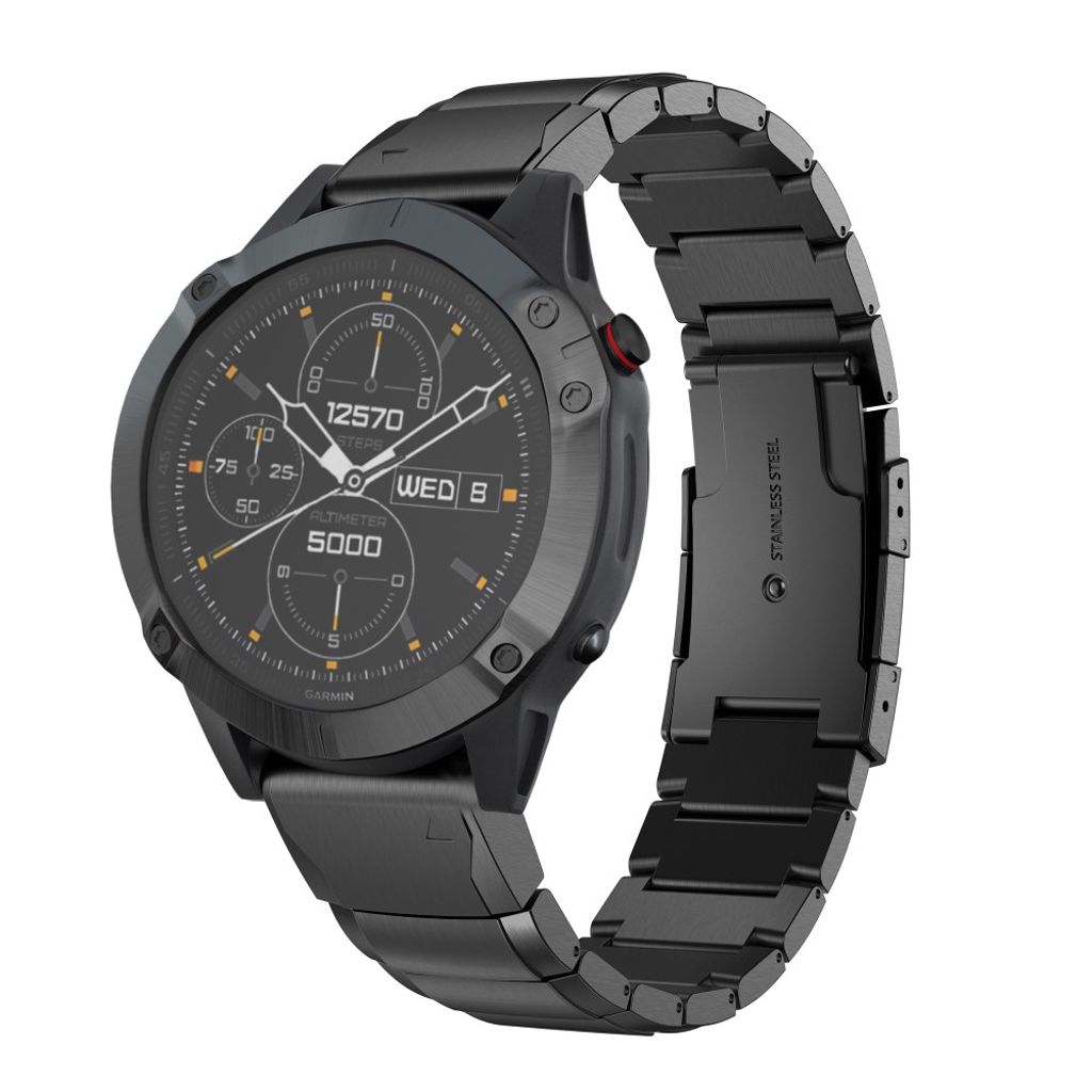 Garmin Fenix ​​​​6X Stainless Steel Watch Strap - Black