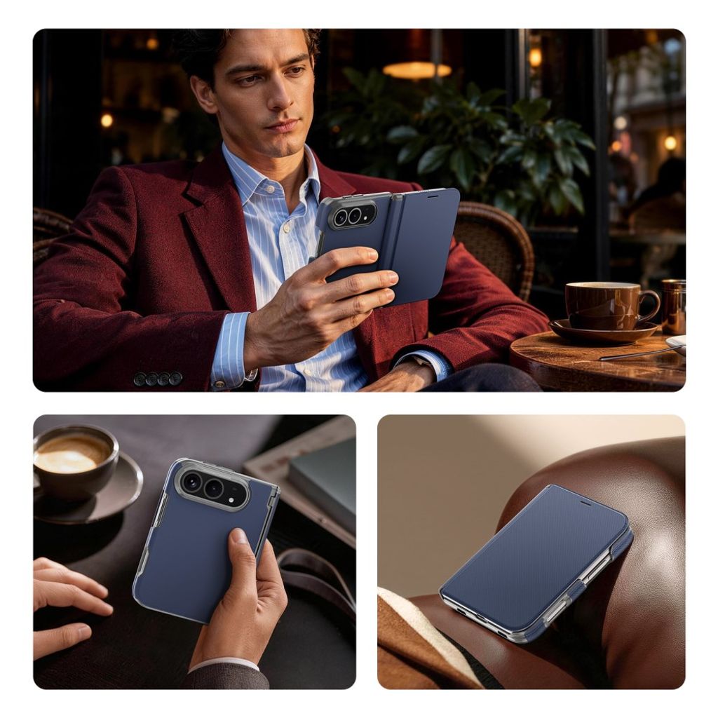 DUX DUCIS iPhone Duo Kotelo korttitaskulla - Sininen