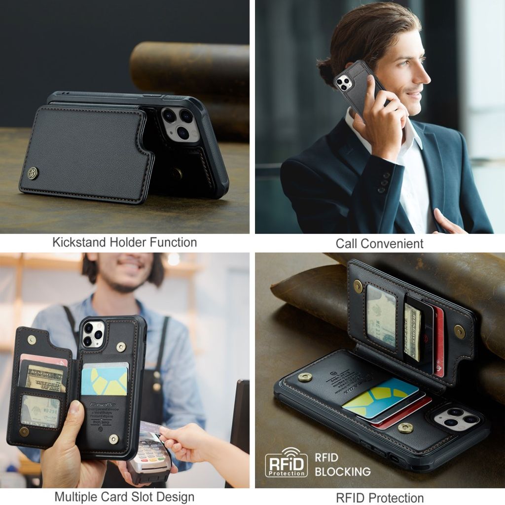 CASEME iPhone 11 Pro Cover med 5 Kortplads - Sort