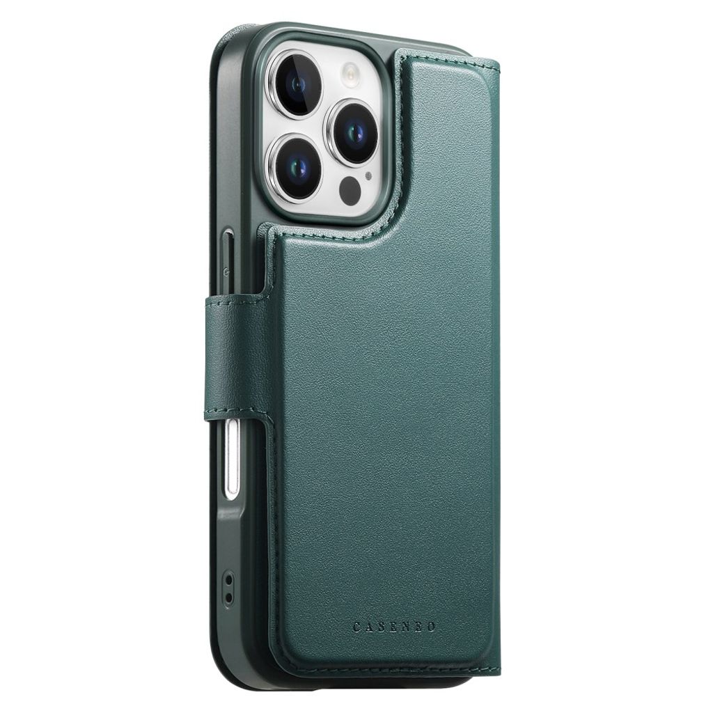 CASENEO iPhone 16 Pro Max Magnetic Wallet Cover RFID Blocking – Green