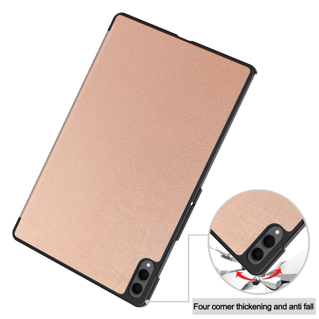 Samsung Galaxy Tab S12 Ultra/S11 Ultra Slimmat Tri-fold stativfodral - Roséguld
