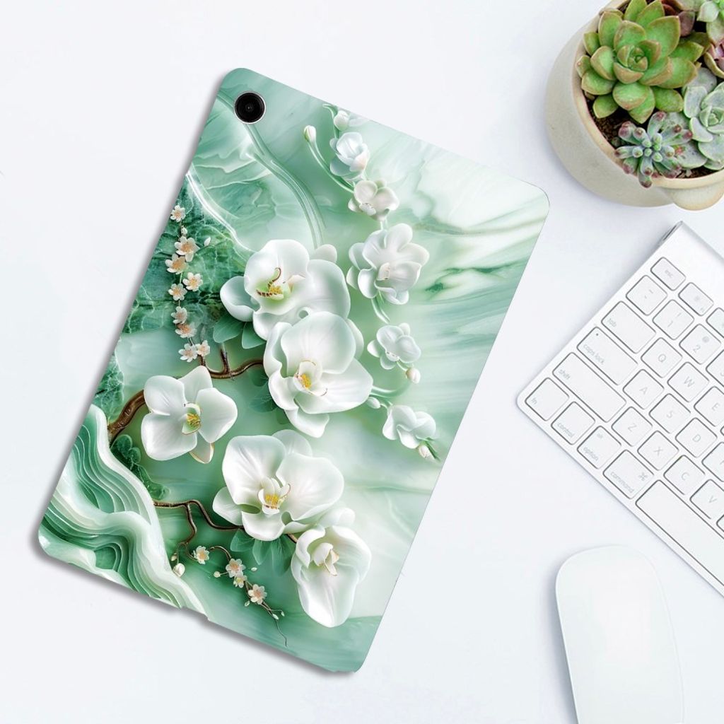 Samsung Galaxy Tab A11 Plus Deksel med trykk – Jadeblomst