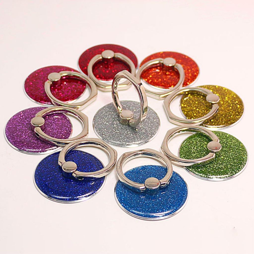 Glitter phone ring holder with kickstand – purple