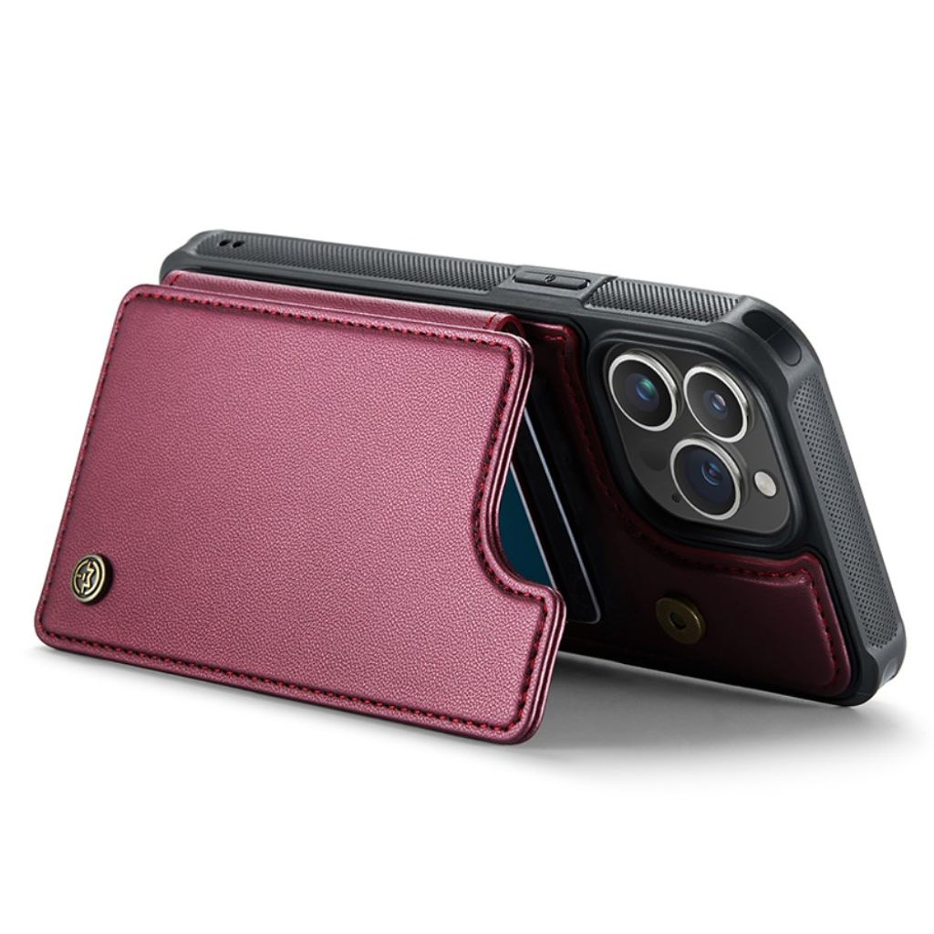 CASEME iPhone 14 Pro Plånboksskal RFID-blockerande Kortfack - Röd