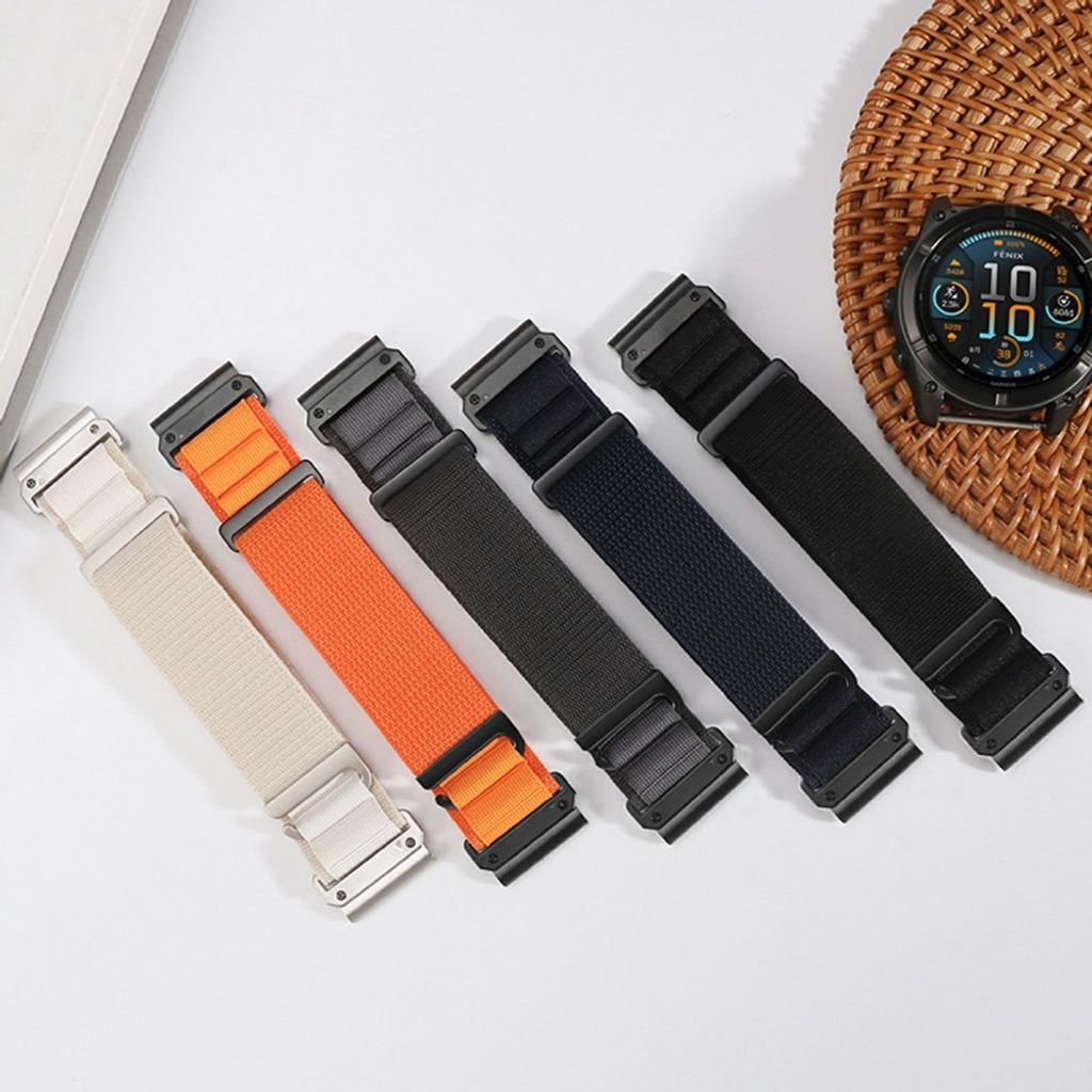 Garmin Fenix 8 Pro/Quatix 8 51mm Nylon Sport Klokkereim - Svart