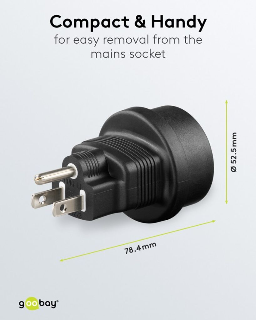Goobay Reseadapter Europa till USA/Japan – svart