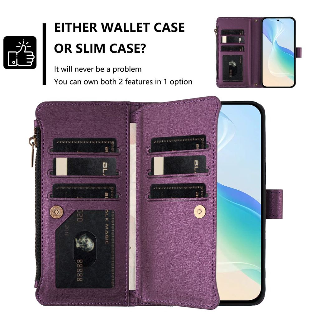 Xiaomi 15T Pro Kotelo 9 Korttipaikka - Violetti