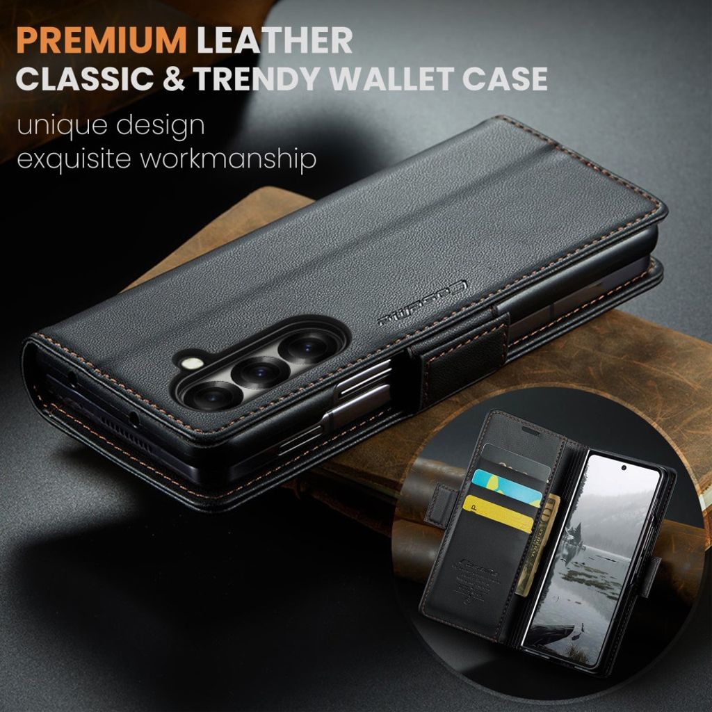 CASEME Samsung Galaxy Z Fold7 5G Fodral med RFID-blockerande - Svart