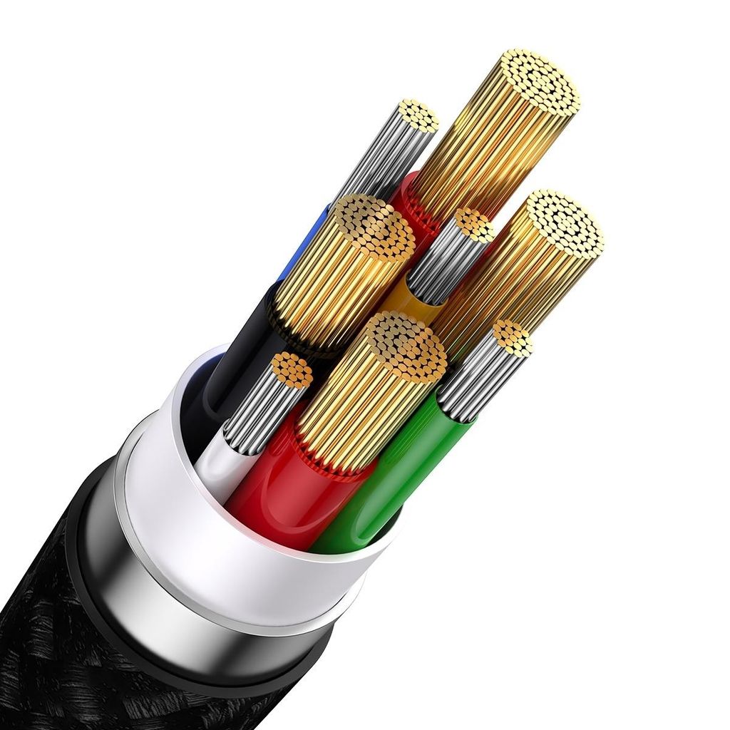Baseus Flash Series II USB-kabel 100 W, multi-kontakt, 1,2 m svart