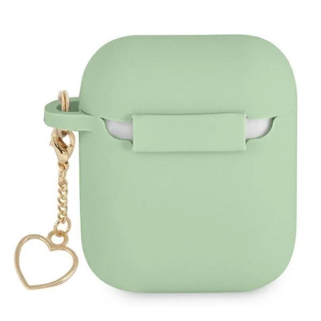 Guess Charm Heart Silikon Fodral till AirPods 1/2 - Grön