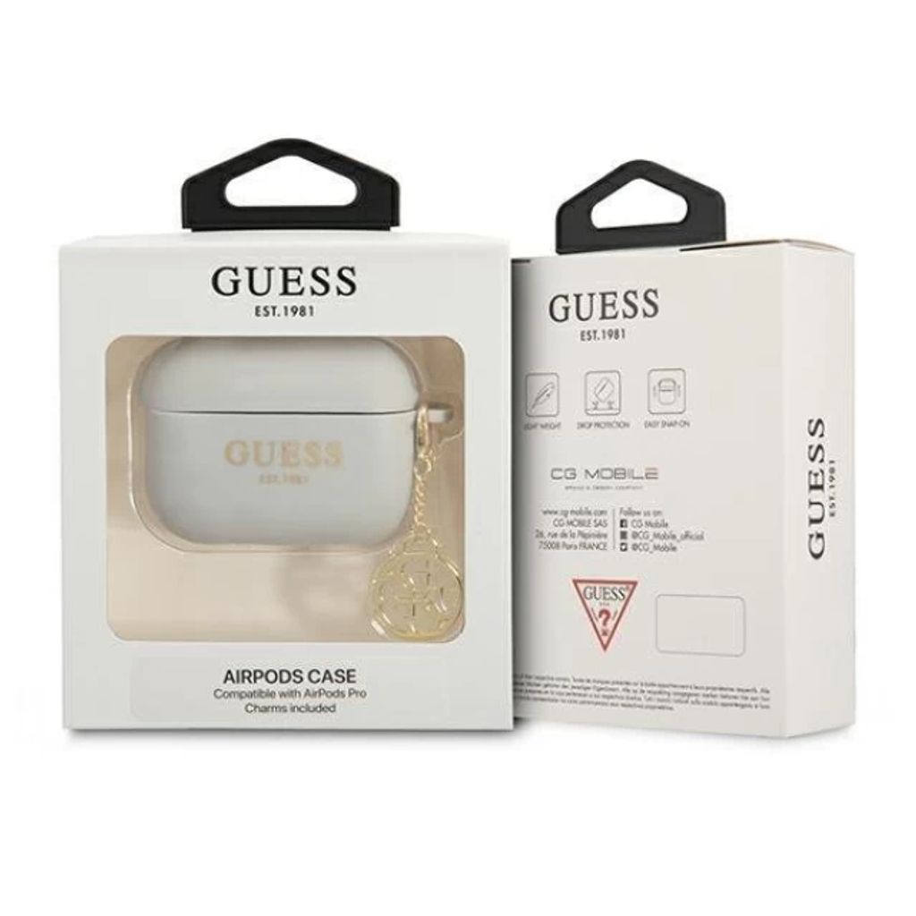 Guess Charm 4G Silikon Fodral till AirPods Pro - Grå