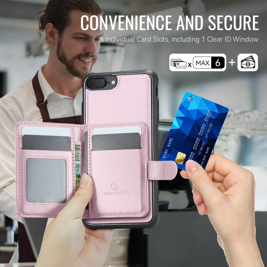 JEEHOOD iPhone 7 Plus / 8 Plus Kuori MagSafe - Vaaleanpunainen