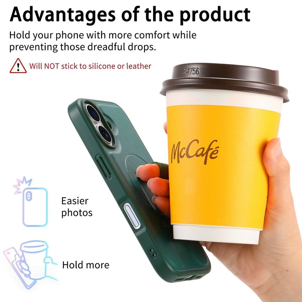 CASENEO iPhone 16 Cover with Stand - Green