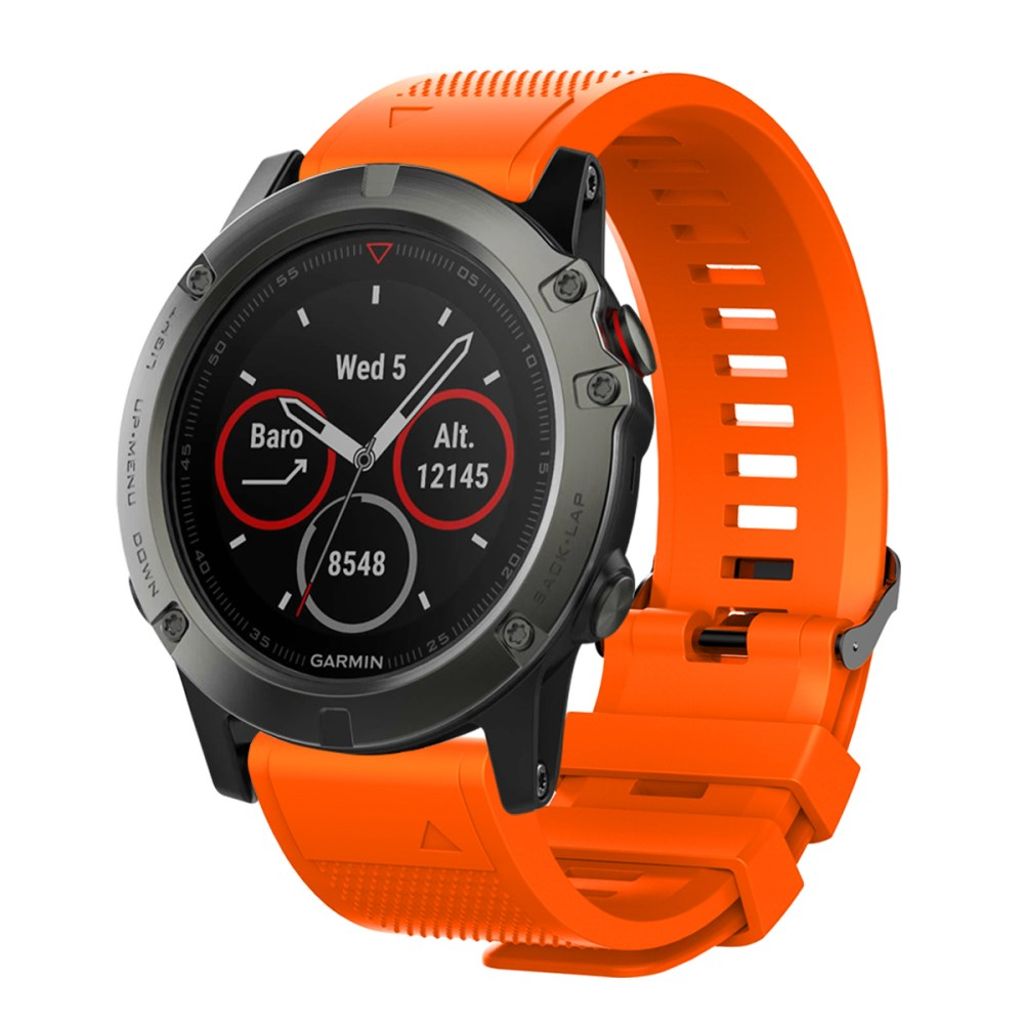 Garmin Fenix 5X/5X Plus/3/3 HR Urrem med Sort Spænde - Orange