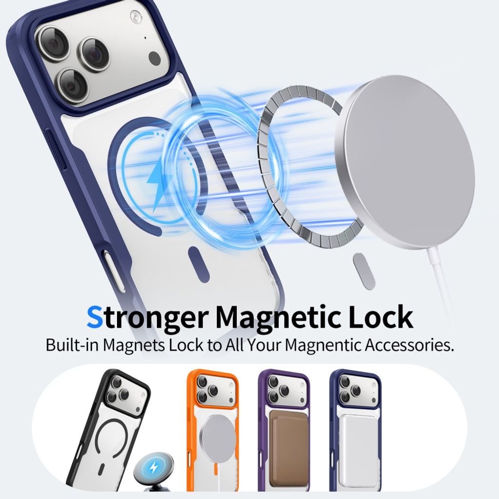 iPhone 17 Pro Max/18 Pro Max MagSafe-kompatibelt Deksel – Blå