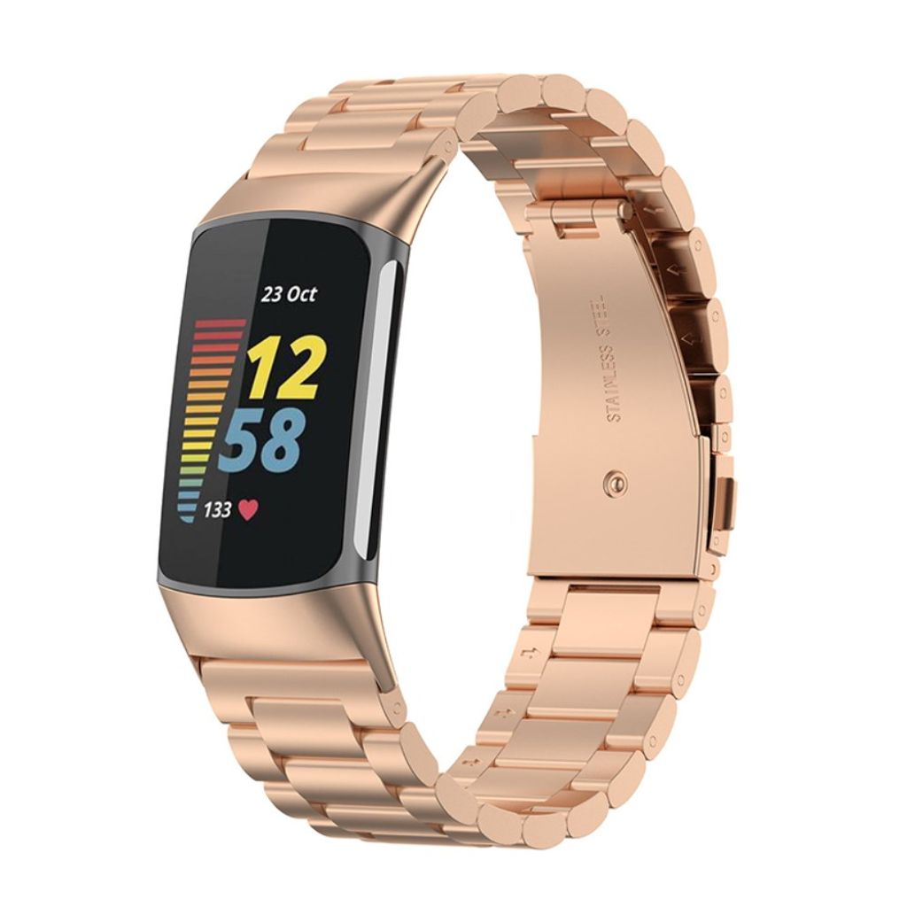 Fitbit Charge 6/5 Klokkereim i rustfritt stål - Rosegull
