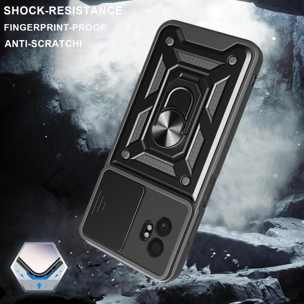 Samsung Galaxy XCover7 Pro deksel med ringholder – svart