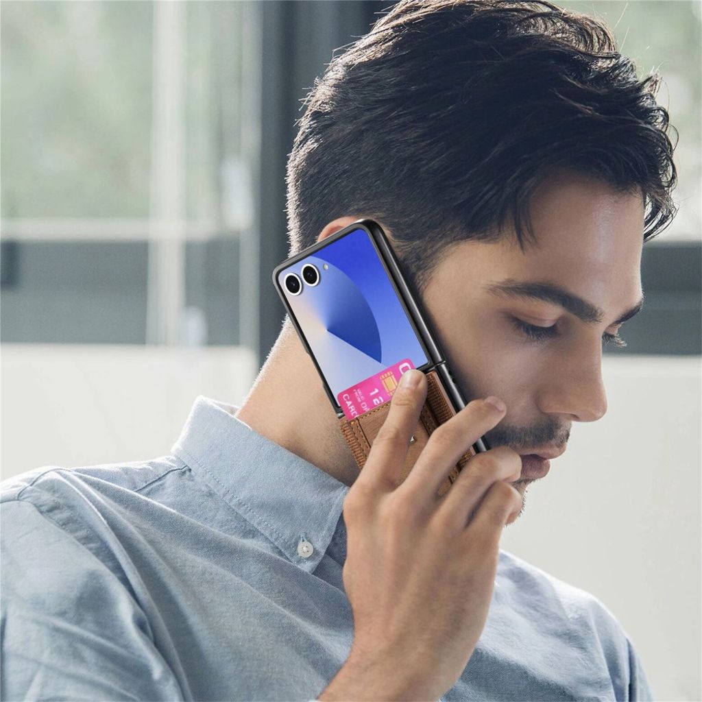 Samsung Galaxy Z Flip7 5G Skal med korthållare - Brun