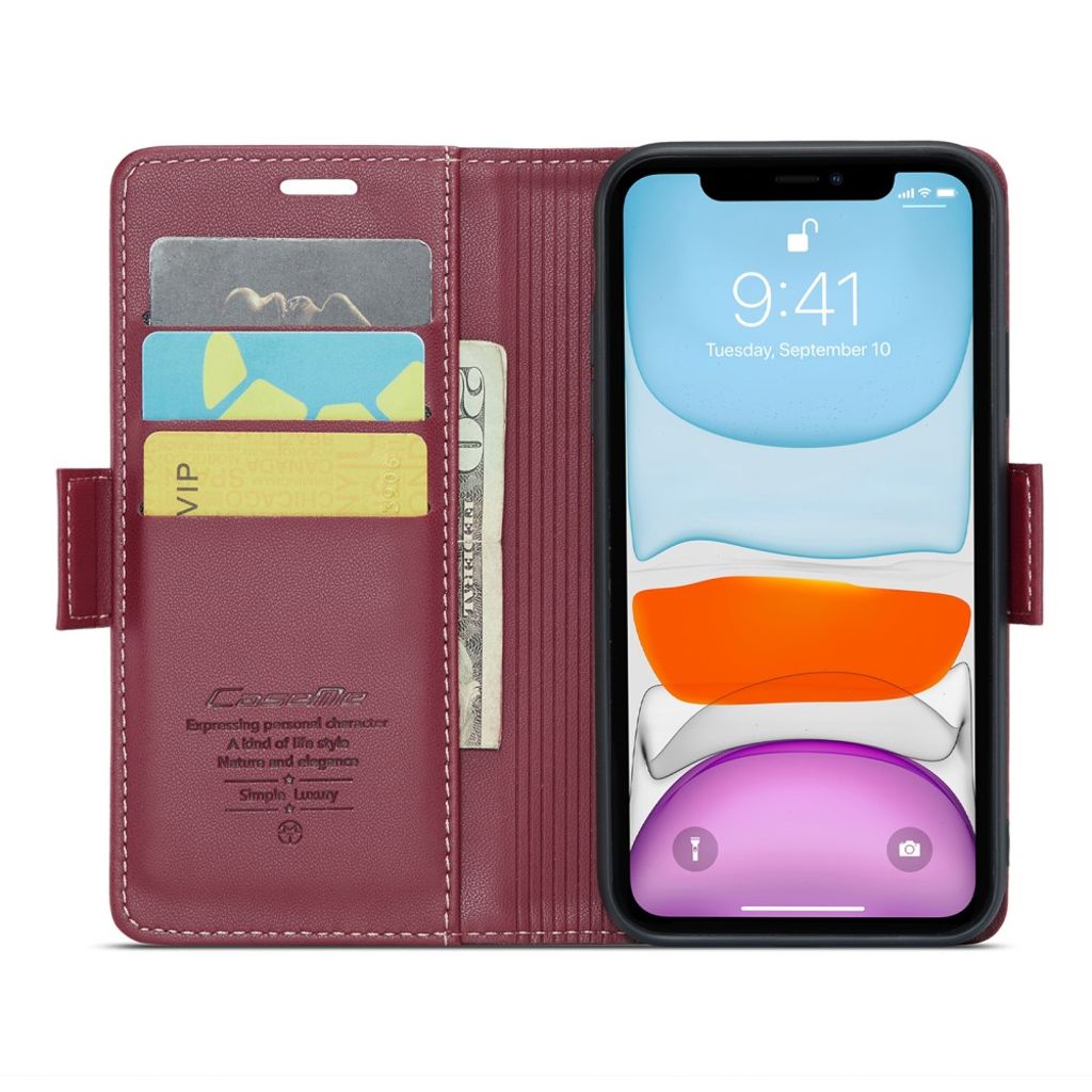 CASEME iPhone 11 Kotelo Korttipaikka - Punainen