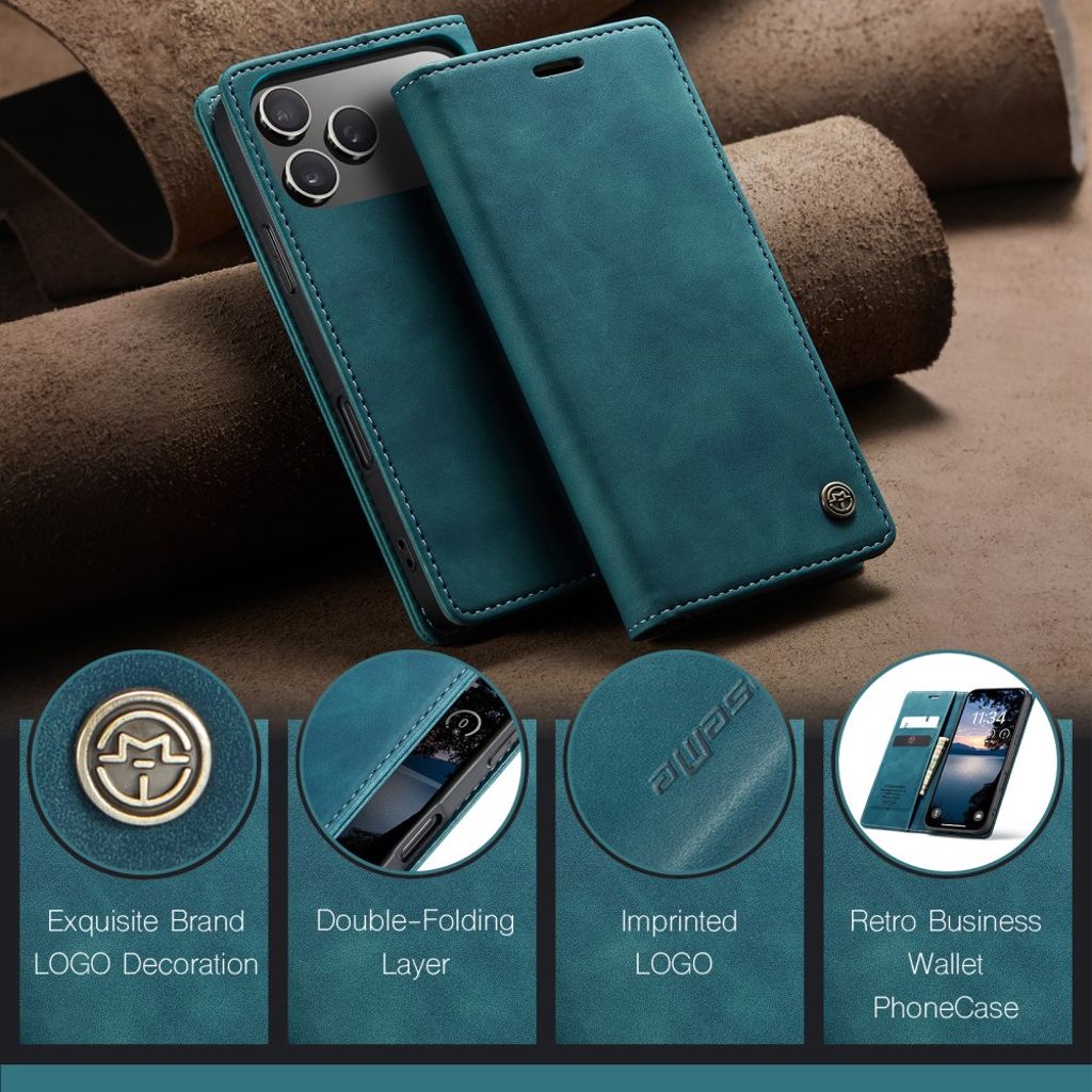 CASEME iPhone Air Pungetui med Kortplads - Blå