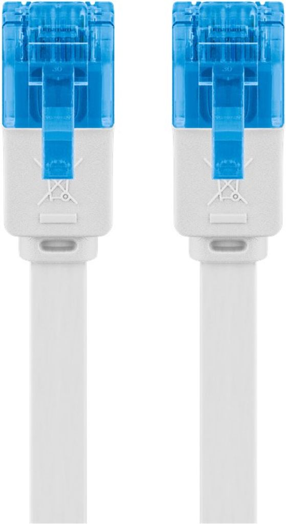 Goobay CAT 6A fladt patchkabel U/UTP, 20m - hvid