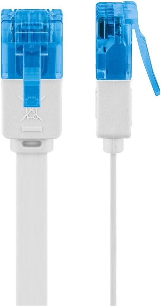 Goobay CAT 6A fladt patchkabel U/UTP, 20m - hvid