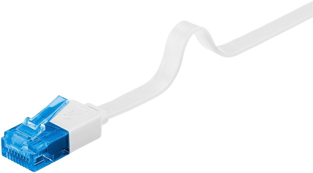 Goobay CAT 6A fladt patchkabel U/UTP, 20m - hvid