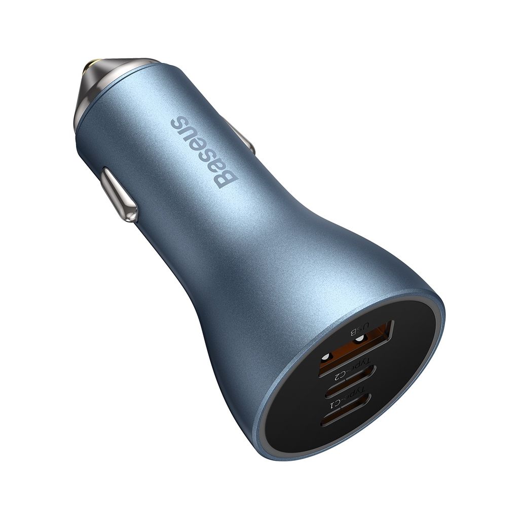 Baseus Golden Contactor Pro biloplader USB-A + 2x USB-C 65W QC4.0 blå