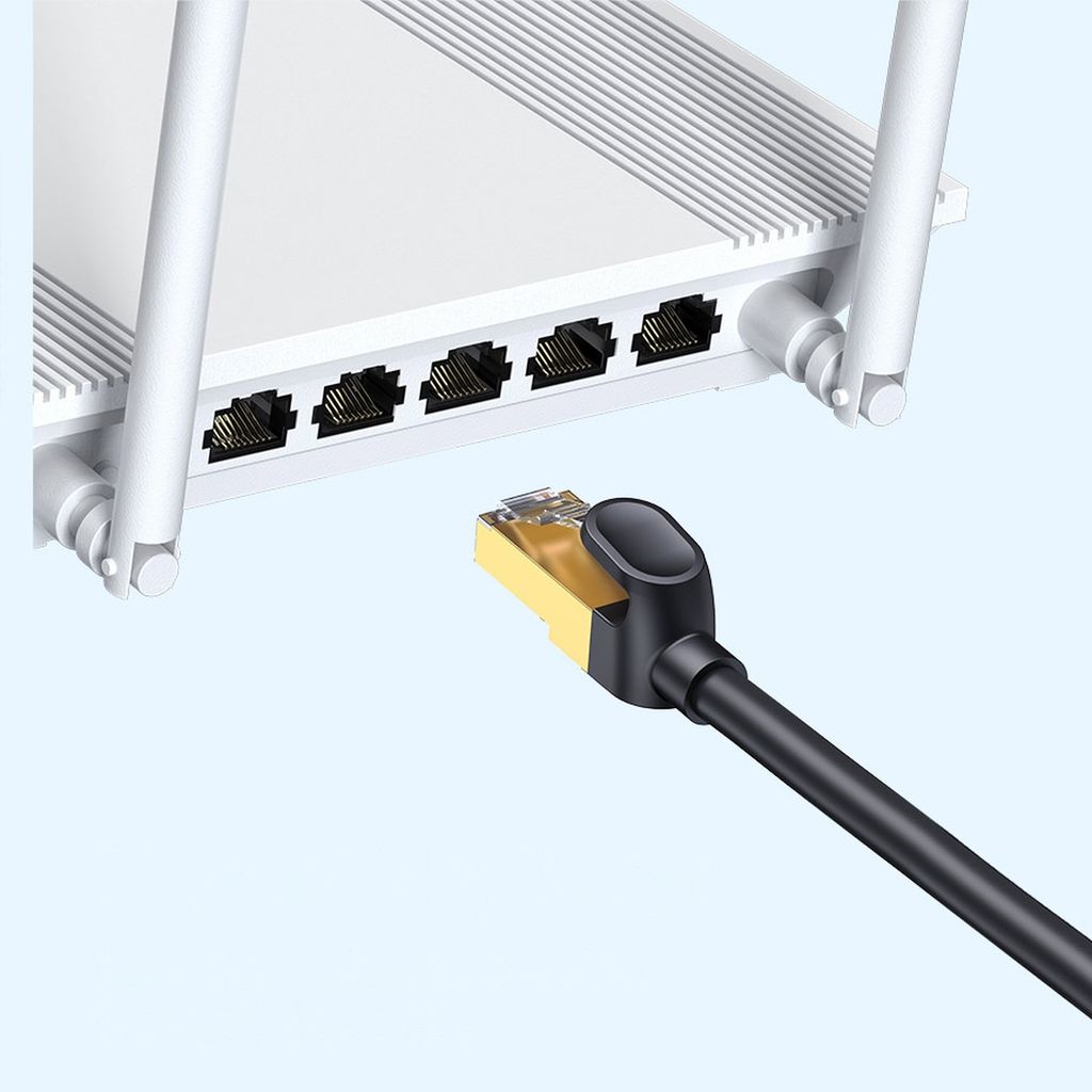 Baseus Speed Seven 10Gbps nettverkskabel RJ45 5m sort