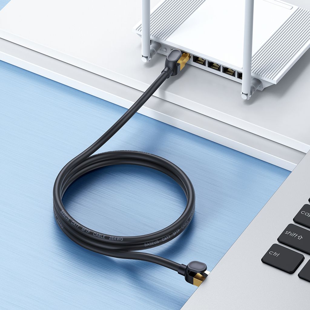 Baseus Speed Seven 10Gbps nettverkskabel RJ45 5m sort